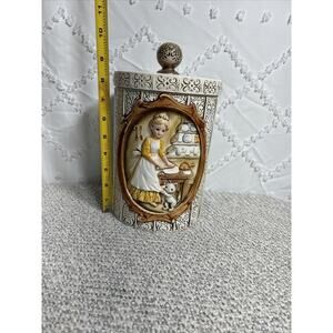 1978 Sears Roebuck Ceramic Country Coordinates Flour Canister 10" Japan